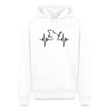 Mouse Pulse - Männer Premium Bio Hoodie - Weiß - Vorne - Nico (187cm)