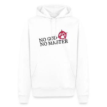 no god no master - Sweat à capuche Premium bio Homme - blanc - Devant - Nico (187cm)