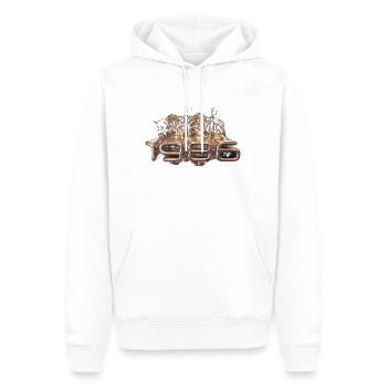 1986 Metall flüssig - Männer Premium Bio Hoodie - Weiß - Vorne - Nico (187cm)