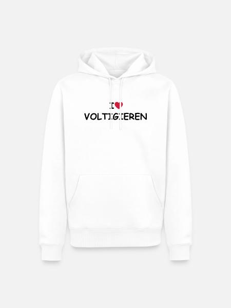 I love/heart Voltigieren - Männer Premium Bio Hoodie - Weiß