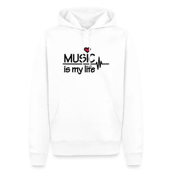 Music is my life - Männer Premium Bio Hoodie - Weiß - Vorne - Nico (187cm)