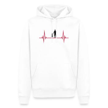 pouls cardiaque papa père et fille va - Sweat à capuche Premium bio Homme - blanc - Devant - Nico (187cm)
