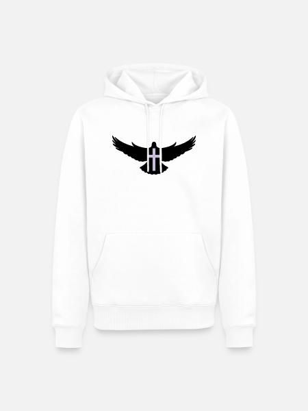 taube_heiliger_geist2 - Männer Premium Bio Hoodie - Weiß