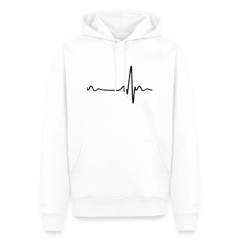 Herzschlag - Männer Premium Bio Hoodie - Weiß - Vorne - Nico (187cm)