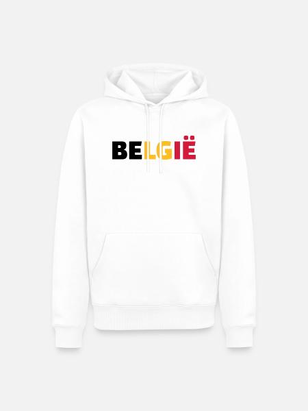 Belgie - Men’s Premium Organic Hoodie - white