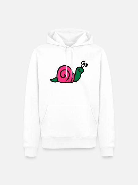 Snail - Men’s Premium Organic Hoodie - white