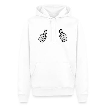 Zwei Daumen Hoch - Männer Premium Bio Hoodie - Weiß - Vorne - Nico (187cm)