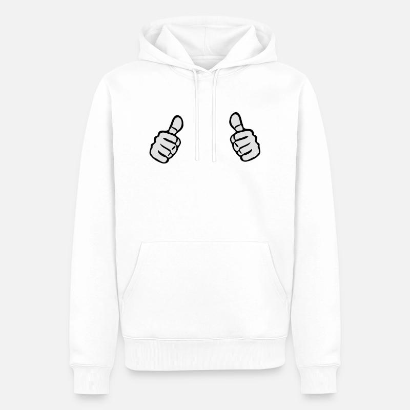 Two Thumbs Up - Sweat à capuche Premium bio Homme - blanc