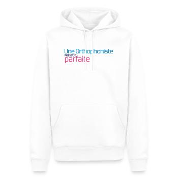 Orthophoniste / Orthophonie / Docteur / Médecin - Sweat à capuche Premium bio Homme - blanc - Devant - Nico (187cm)
