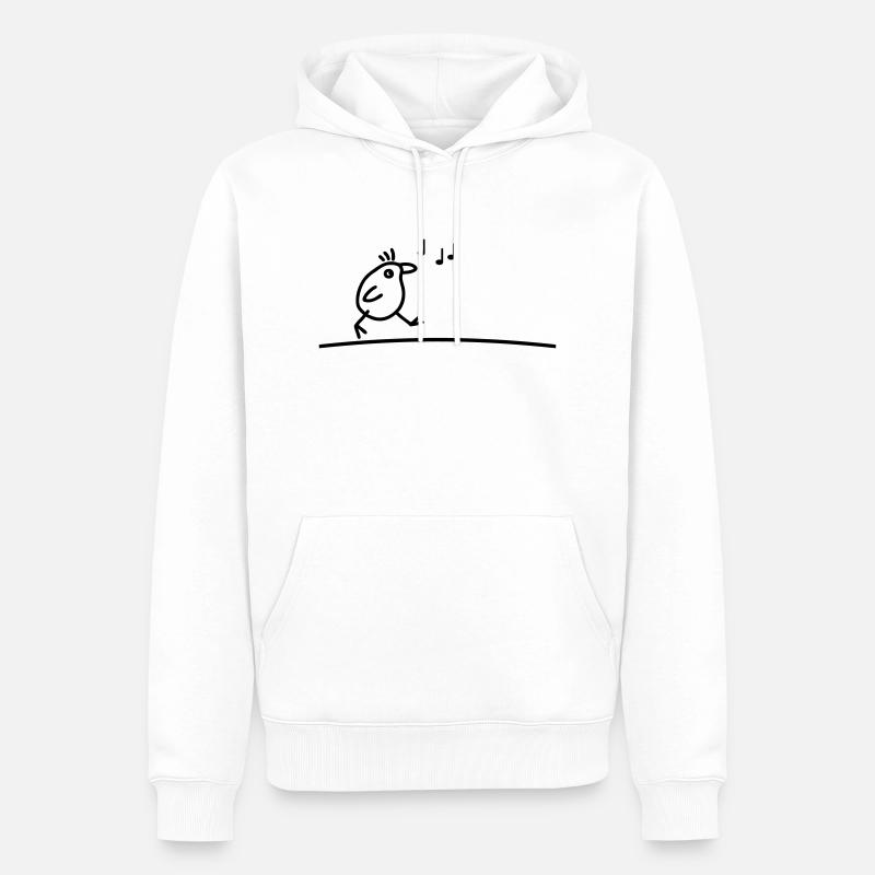 Singender Vogel - Männer Premium Bio Hoodie - Weiß