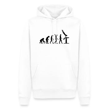 Évolution Gymnastique - Sweat à capuche Premium bio Homme - blanc - Devant - Nico (187cm)