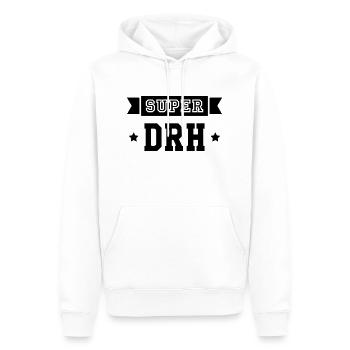 Directeur des Ressources Humaines / DRH Directrice - Sweat à capuche Premium bio Homme - blanc - Devant - Nico (187cm)