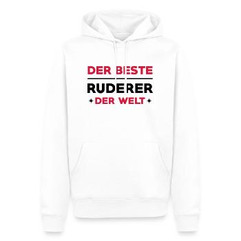 Rudern / Ruderer / Ruderin / Rudergerät / Boot - Männer Premium Bio Hoodie - Weiß - Vorne - Nico (187cm)