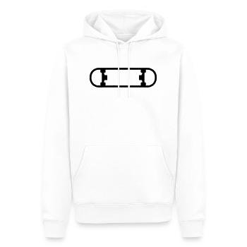 Skateboard - Sweat à capuche Premium bio Homme - blanc - Devant - Nico (187cm)