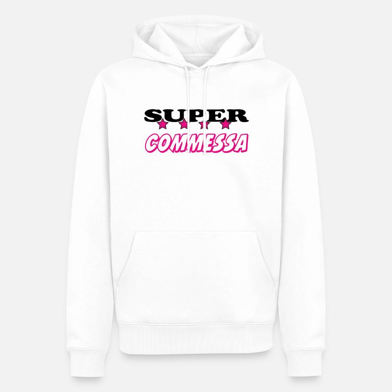Commessa - Sweat à capuche Premium bio Homme - blanc