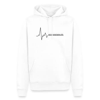 herzschlag maschinenbauer - Männer Premium Bio Hoodie - Weiß - Vorne - Nico (187cm)