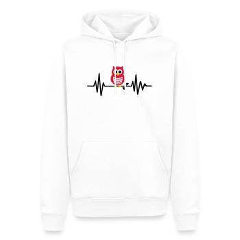 Eule - Männer Premium Bio Hoodie - Weiß - Vorne - Nico (187cm)