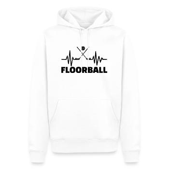 Floorball - Männer Premium Bio Hoodie - Weiß - Vorne - Nico (187cm)