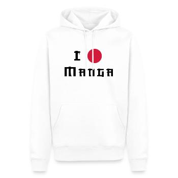I Love Manga - Sweat à capuche Premium bio Homme - blanc - Devant - Nico (187cm)