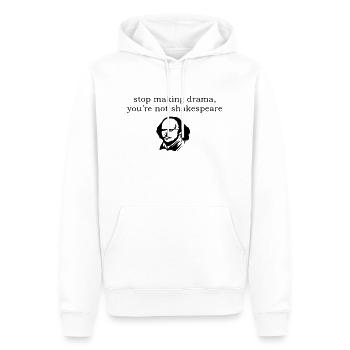 shakespeare drama - badass design - Männer Premium Bio Hoodie - Weiß - Vorne - Nico (187cm)
