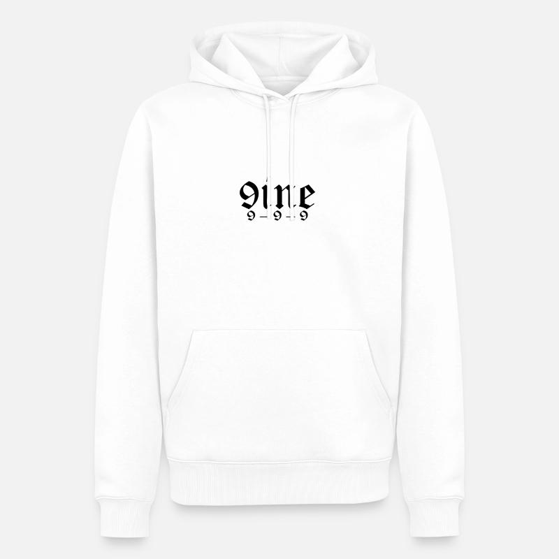 9INE - Männer Premium Bio Hoodie - Weiß