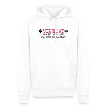 Vorsicht vor dem Frauchen - Männer Premium Bio Hoodie - Weiß - Vorne - Nico (187cm)