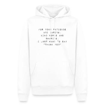 Merci beaucoup - Sweat à capuche Premium bio Homme - blanc - Devant - Nico (187cm)