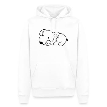 dog - Männer Premium Bio Hoodie - Weiß - Vorne - Nico (187cm)