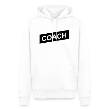 coach black up - Sweat à capuche Premium bio Homme - blanc - Devant - Nico (187cm)