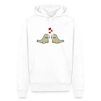 seehunde verliebt - Männer Premium Bio Hoodie - Weiß - Vorne - Nico (187cm)