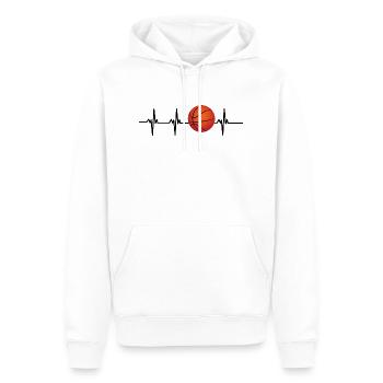 Basketball Herzschlag - Männer Premium Bio Hoodie - Weiß - Vorne - Nico (187cm)
