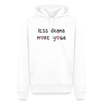 less drama more yoga Sport fitness Spruch Englisch - Männer Premium Bio Hoodie - Weiß - Vorne - Nico (187cm)