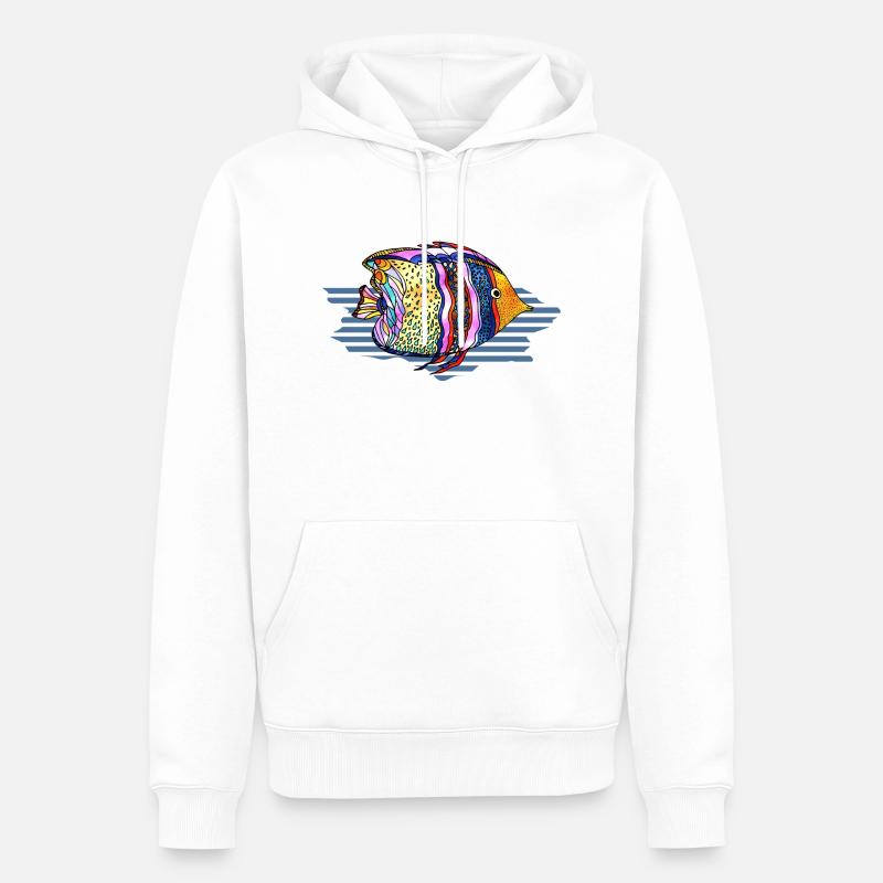 Fisch - Männer Premium Bio Hoodie - Weiß