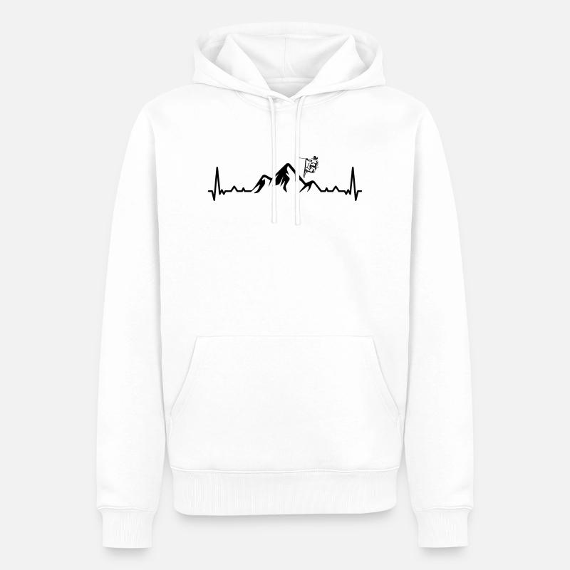 Herzschlagberg et le ski - - Sweat à capuche Premium bio Homme - blanc