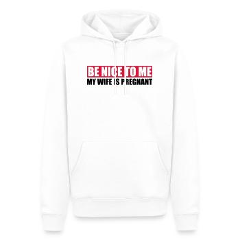 my wife is pregnant - Männer Premium Bio Hoodie - Weiß - Vorne - Nico (187cm)