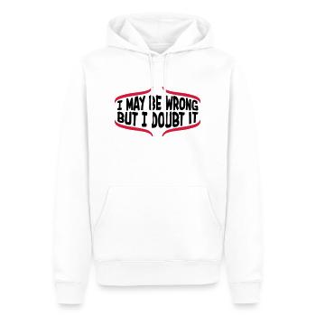 Je peux me tromper - Sweat à capuche Premium bio Homme - blanc - Devant - Nico (187cm)