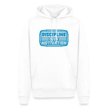 Citation de discipline sur la motivation - Sweat à capuche Premium bio Homme - blanc - Devant - Nico (187cm)