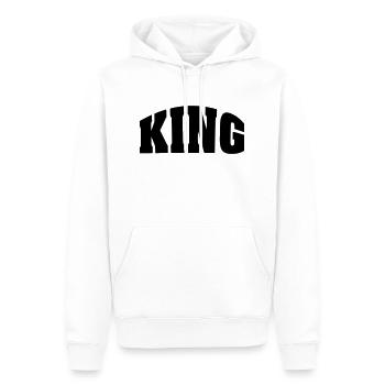 KING - Männer Premium Bio Hoodie - Weiß - Vorne - Nico (187cm)