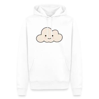 Nuage doux avec visage Vecteur nuage doux - Sweat à capuche Premium bio Homme - blanc - Devant - Nico (187cm)