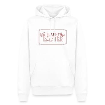 Lettrage de joyeuses Pâques avec des œufs de Pâques - Sweat à capuche Premium bio Homme - blanc - Devant - Nico (187cm)