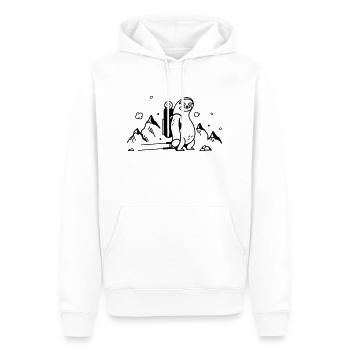 Sloth Hiking Mountains Mountaineering Hike Hiking - Men’s Premium Organic Hoodie - white - Front - Nico (187cm)