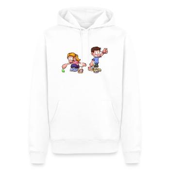 Enfants faisant une chasse aux œufs de Pâques - Sweat à capuche Premium bio Homme - blanc - Devant - Nico (187cm)