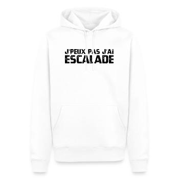 J’PEUX PAS J’AI ESCALADE - Sweat à capuche Premium bio Homme - blanc - Devant - Nico (187cm)