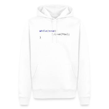 I love you forever! - Coding - Männer Premium Bio Hoodie - Weiß - Vorne - Nico (187cm)