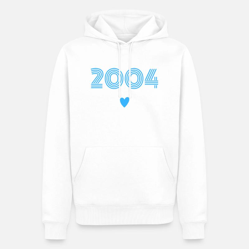 Né en 2004 garçon - Sweat à capuche Premium bio Homme - blanc