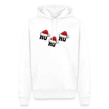 Chapeau de Noël Ho Ho Ho Ho - Sweat à capuche Premium bio Homme - blanc - Devant - Nico (187cm)
