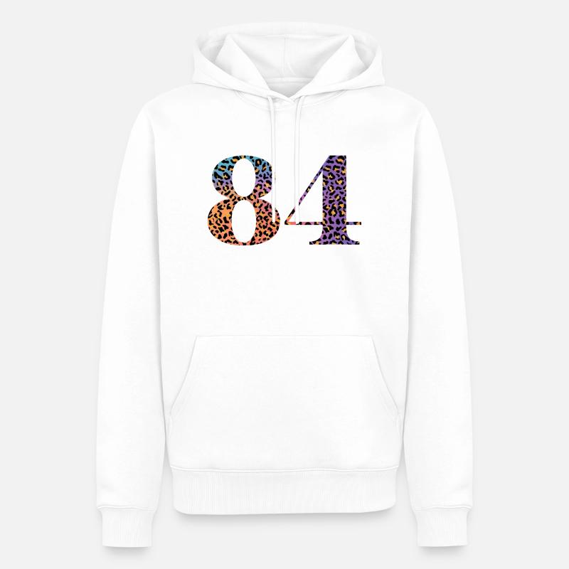 84e anniversaire léopard - Sweat à capuche Premium bio Homme - blanc