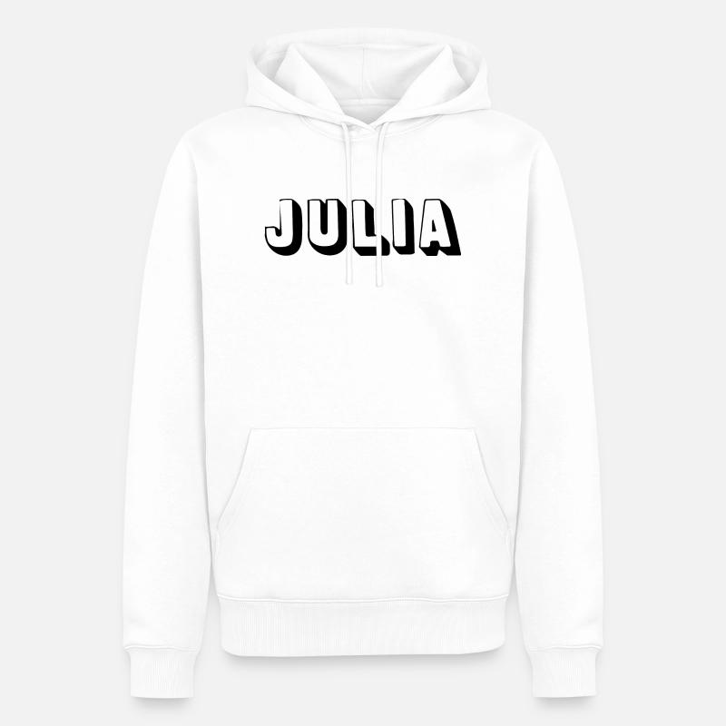 Nom - Julia - Sweat à capuche Premium bio Homme - blanc