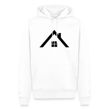 Dach - Männer Premium Bio Hoodie - Weiß - Vorne - Nico (187cm)