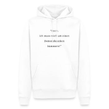 Désolé, je m’occupe d’un patient atteint de démence - Sweat à capuche Premium bio Homme - blanc - Devant - Nico (187cm)